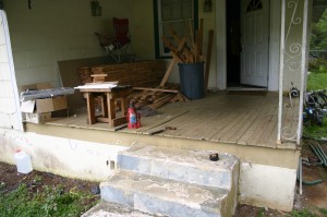 The porch as it was when the house was bought.