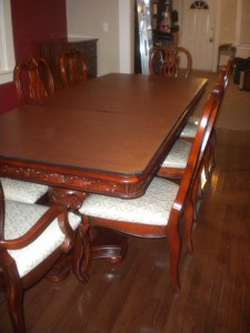 Our fancy dining room table we were gifted.