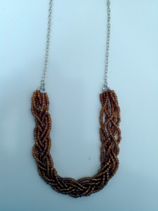 Brown braided necklace
