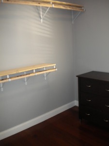 Master bedroom closet remodel-hanging rods