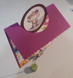 Folded Circle Monkey Card Side